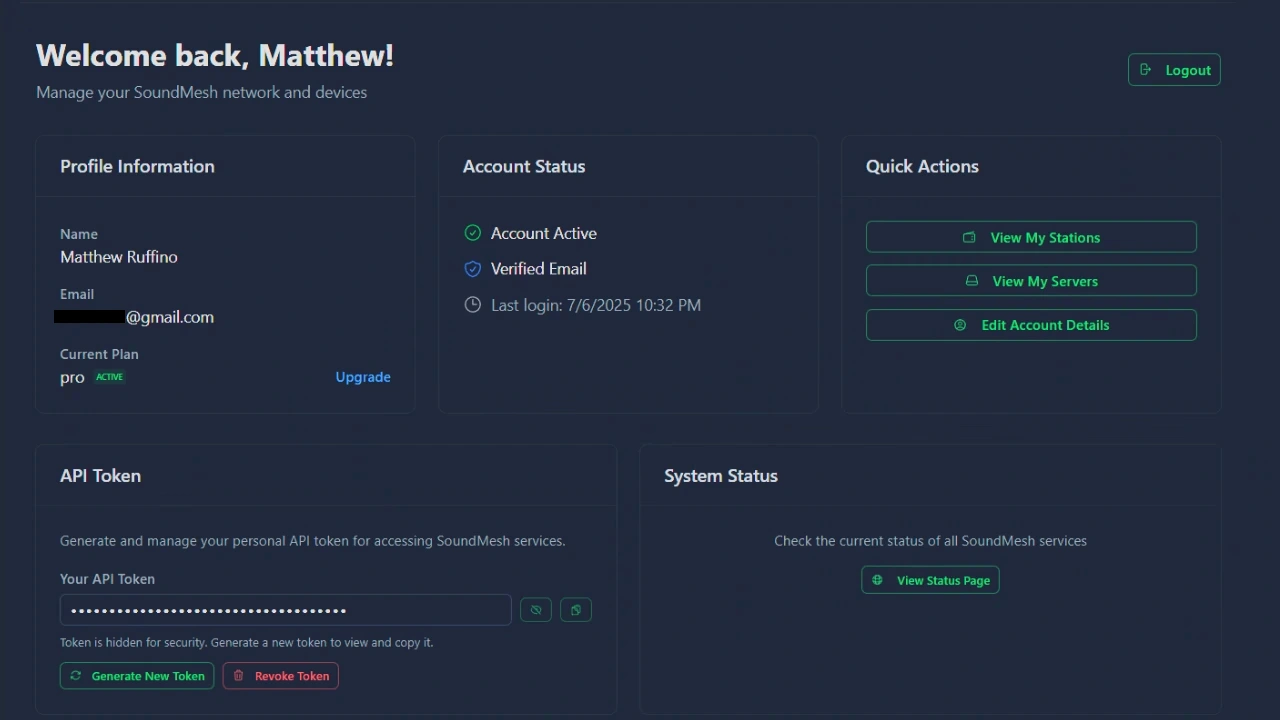 Dashboard Screenshot