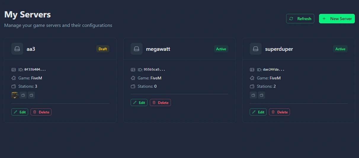 Servers Screenshot